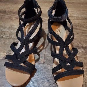 Dexflex comfort black wedge sandal
